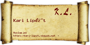 Kari Lipót névjegykártya